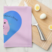 かわいいバレンタイン キッチンタオル (四つ折り)