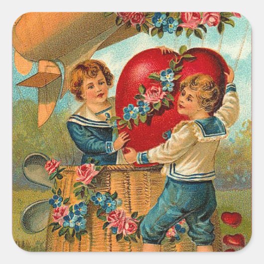 かわいいバレンタイン スクエアシール (正面)