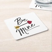 かわいいバレンタイン スクエアペーパーコースター (アングル)