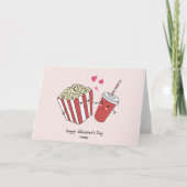 かわいいバレンティンデイカードポップコーン&ソーダデザイン サンキューカード (裏面)