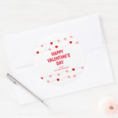 かわいいバレンティンピンク赤いハート パーソナライズされた ラウンドシール (封筒)