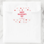 かわいいバレンティンピンク赤いハート パーソナライズされた ラウンドシール (バッグ)