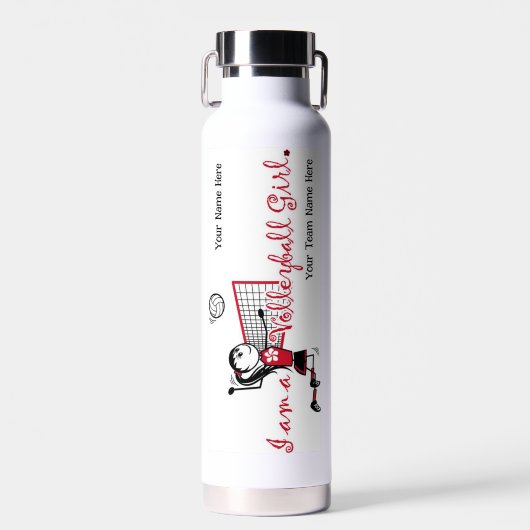 かわいいバレーボールの女の子 ウォーターボトル (正面)