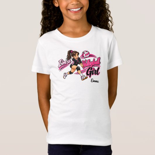 かわいいバレーボール女子 Tシャツ (正面)