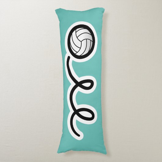 かわいいバレーボール漫画名前をカスタムするキッズベッドルーム ボディピロー (正面縦)