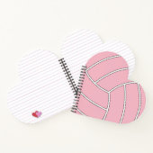 かわいいバレーボール選手またはコーチカスタムカラーハート ノートブック (内部)