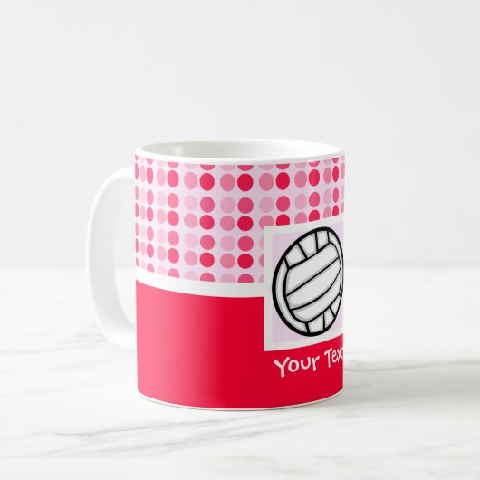 かわいいバレーボール コーヒーマグカップ (正面左)