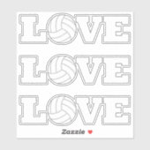 かわいいバレーボールLOVEおもしろい装飾運動選手 シール (シート)
