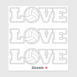 かわいいバレーボールLOVEおもしろい装飾運動選手 シール