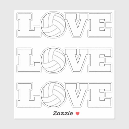 かわいいバレーボールLOVEおもしろい装飾運動選手 シール (シート)