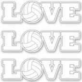 かわいいバレーボールLOVEおもしろい装飾運動選手 シール (正面)
