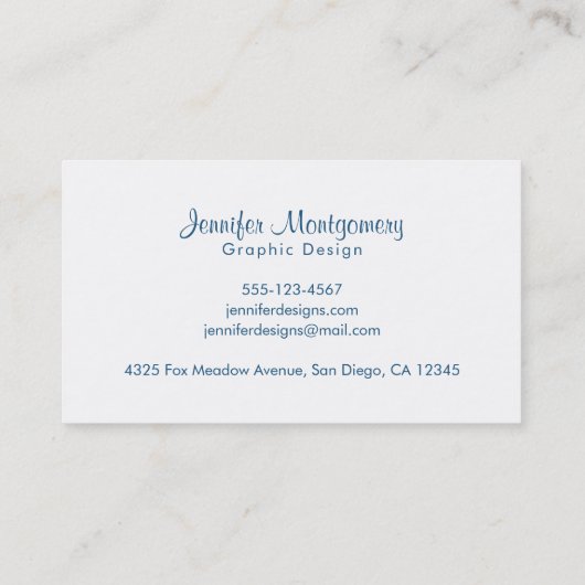 かわいいバンニーと春デイジーと蝶 名刺 (裏面)