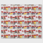 かわいいバンニーズ柄のラッピング紙 ラッピングペーパー (フラット)