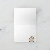 かわいいバンビーノ猿の青い点はノート感謝していしています サンキューカード (内部)