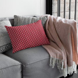 かわいいバーガンディポルカドットパターン ランバークッション