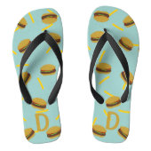 かわいいバーガーとフライドファストフードパターンビーチサンダル ビーチサンダル (フットベッド)