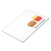 かわいいバーガーとフライ最高のズ友だち ノートパッド (アングル)