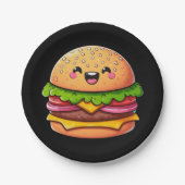 かわいいバーガーの喜び ペーパープレート (正面)