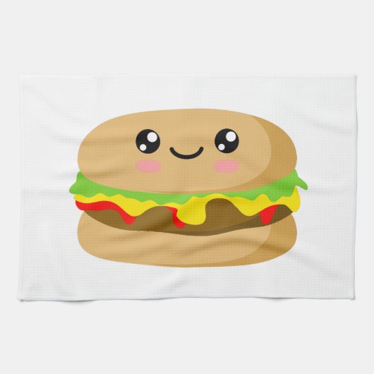 かわいいバーガー キッチンタオル (横)