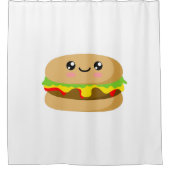 かわいいバーガー シャワーカーテン (正面)
