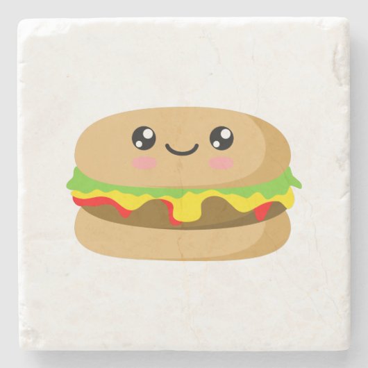 かわいいバーガー ストーンコースター (正面)