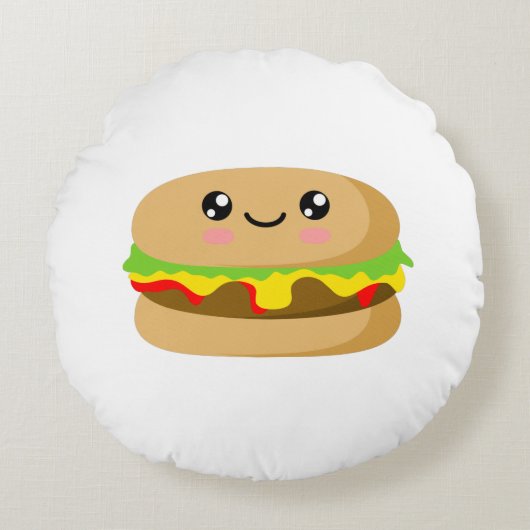 かわいいバーガー ラウンドクッション (正面)