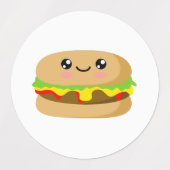 かわいいバーガー ラベル (デザイン1)