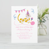 かわいいバースデーキャット子供の誕生日パーティー 招待状 (スタンド正面)