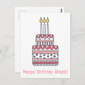 かわいいバースデーケーキカラフル – キッズ誕生日 ポストカード (正面/裏面)