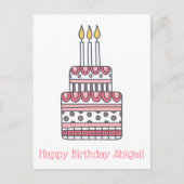 かわいいバースデーケーキカラフル – キッズ誕生日 ポストカード (正面)