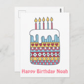 かわいいバースデーケーキカラフル- Kids' Birthday Post ポストカード (正面/裏面)