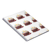 かわいいバースデーケーキキャンドルデザインタイル ノートブック (右側)