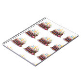 かわいいバースデーケーキキャンドルデザインタイル ノートブック (左側)