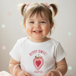 かわいいバースデーシャツ Berry Sweet ストロベリー ガールズ ベビーTシャツ
