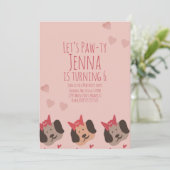 かわいいバースデードッグスパーティーバレンタイン 招待状 (スタンド正面)