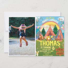 かわいいバースデーモダンキッズ 招待状