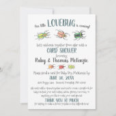 かわいいバーチャルベビーカードシャワーラブバグカブトムシ 招待状 (正面)