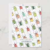 かわいいバーチャルベビーカードシャワーラブバグカブトムシ 招待状 (裏面)