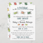 かわいいバーチャルベビーカードシャワーラブバグカブトムシ 招待状 (正面/裏面)