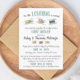 かわいいバーチャルベビーカードシャワーラブバグカブトムシ 招待状