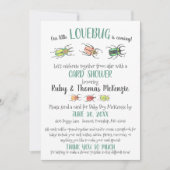 かわいいバーチャルベビーカードシャワーラブバグカブトムシ 招待状 (正面)