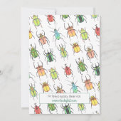 かわいいバーチャルベビーカードシャワーラブバグカブトムシ 招待状 (裏面)