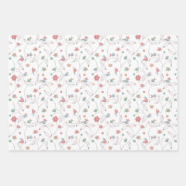 かわいいバーディー ラッピングペーパーシート