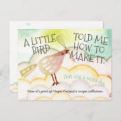 かわいいバードウィスク料理ベーキングレシピカード ポストカード (正面/裏面)