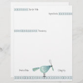 かわいいバードウィスク料理ベーキングレシピレターヘッド (正面/裏面)