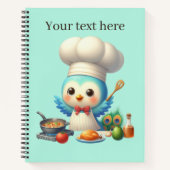 かわいいバードシェフ愛好家レシピ ノートブック (正面)