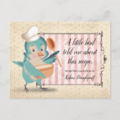 かわいいバードシェフ料理ベーキングクックブックレシピカード ポストカード (正面)