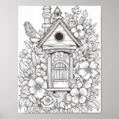 かわいいバードハウスアダルトカラーリング ポスター (正面)