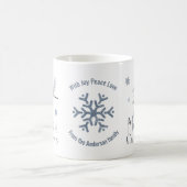 かわいいバードパインブランチ赤い果実メリークリスマス コーヒーマグカップ (中央)