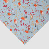 かわいいバードブルーロビン冬のクリスマスパターン 薄葉紙 (詳細)